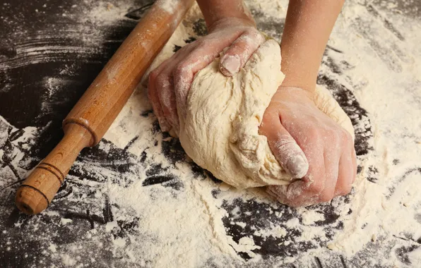 Bread, table, flour, cooking