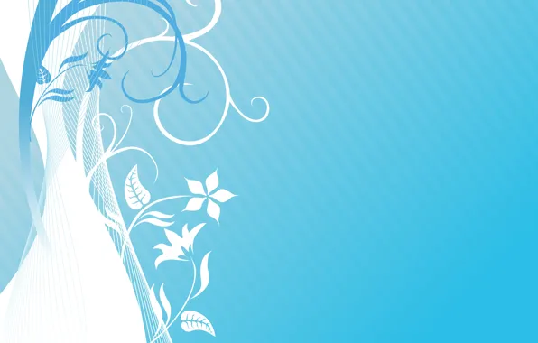 Цветы, текстура, Light, blue, background, голубой фон, pattern, floral