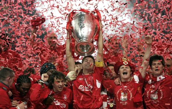 Футбол, победа, Italy, cup, 2005, victory, Istanbul, captain