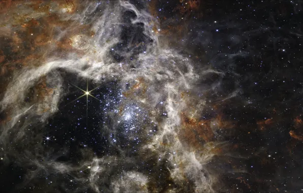 Space, stars, galaxy, information, Tarantula Nebula