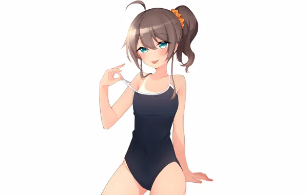 Girl, sexy, brown hair, anime, beautiful, short hair, pretty, swimsuit