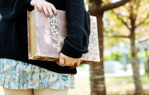 Девушка, книга, love