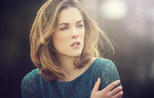 Взгляд, волосы, портрет, боке