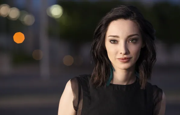 Девушка, лицо, фон, макияж, блузка, боке, Emma Dumont, Эмма Дюмон