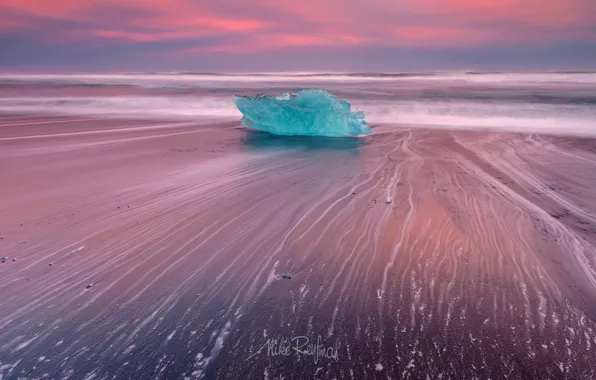 Картинка пляж, свет, природа, лёд, Исландия