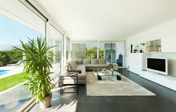 Картинка интерьер, гостиная, living room, interior, стильный дизайн, stylish design, современные виллы, Modern villa