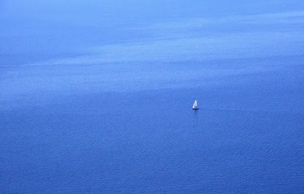 Картинка море, пейзаж, лодка, минимализм