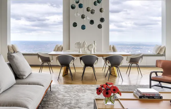 Интерьер, New York, гостиная, Midtown, столовая, Park Avenue Apartment