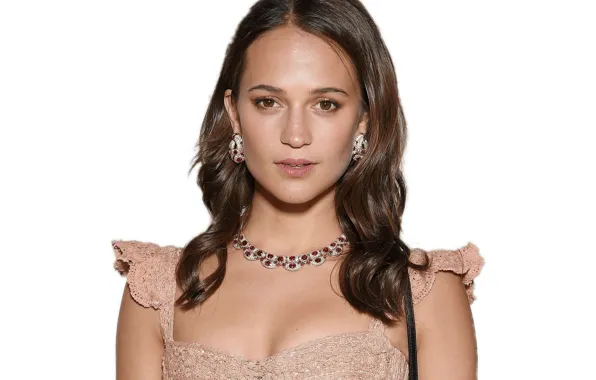 Взгляд, макияж, актриса, hair, Алисия Викандер, Alicia Vikander, украшение на шее