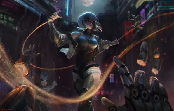 Lucy, Fan Art, cyberpunk 2077, splash art, Cyberpunk Edgerunners, b o n z a i, …