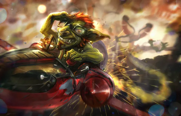 Гном, art, Goblins vs Gnomes, Hearthstone: Heroes of Warcraft, catapult