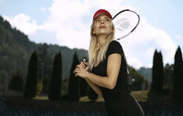 Девушка, лицо, кепка, теннис, Ingrid