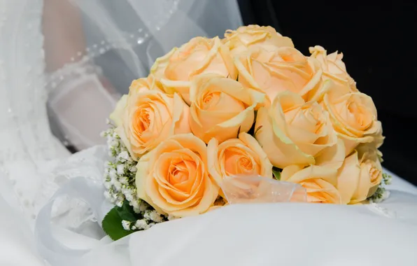Розы, букет, невеста, свадьба, roses, wedding, bouquets