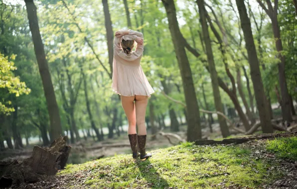 Девушка, поза, фон