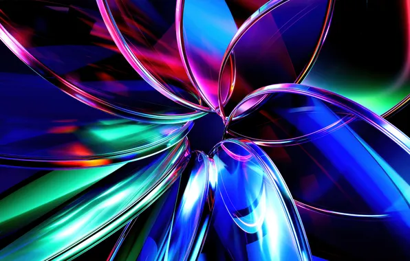Картинка цветок, abstract, сплетение, Glassy, flower, Colorful, абстрактный, красочный