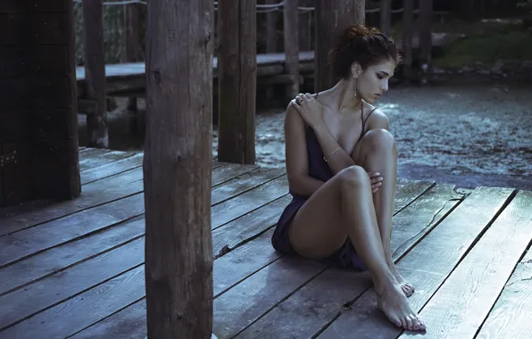 Картинка девушка, мост, поза, Sara Morgan