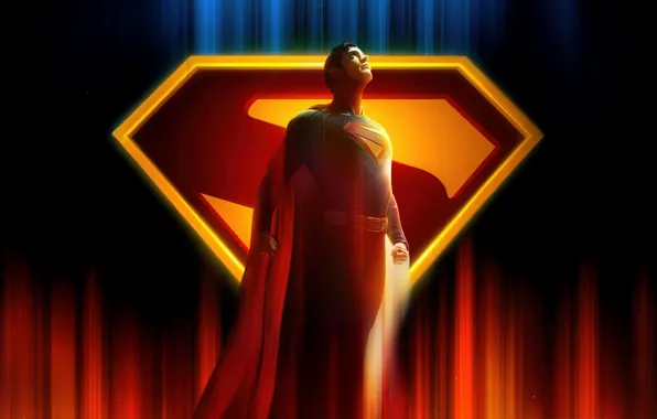 Фон, логотип, костюм, Супермен, постер, супергерой, комикс, Superman