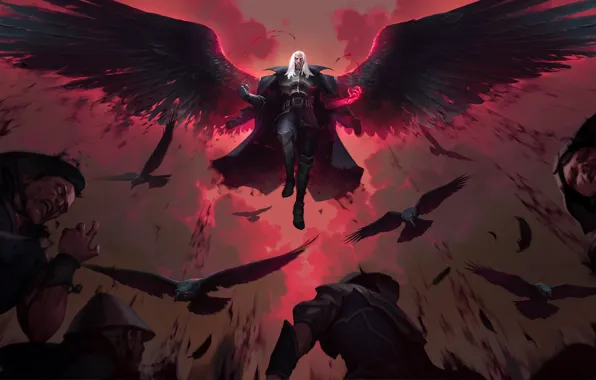 Люди, вампир, Swain, Legends of Runeterra, ерылья