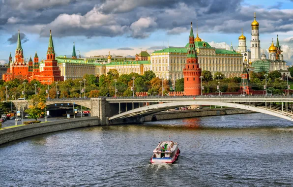 Картинка мост, река, Москва, Кремль, Россия, Moscow, Kremlin