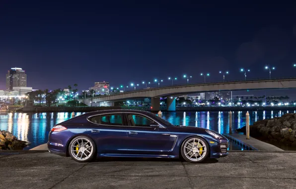 Картинка синий, профиль, porsche, порше, blue, панамера, panamera s