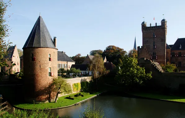 Картинка город, фото, дома, Нидерланды, замки, Heerenberg