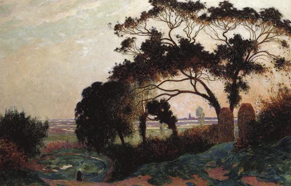 Пейзаж, картина, Ferdinand du Puigaudeau, Фердинанд дю Пюигадо, Ухабистая Дорога возле Геранда