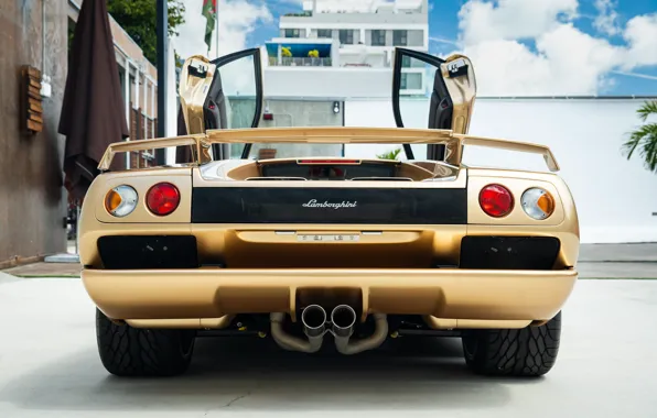 Lamborghini, ламбо, вид сзади, Diablo, диабло, Lamborghini Diablo VT 6.0 SE