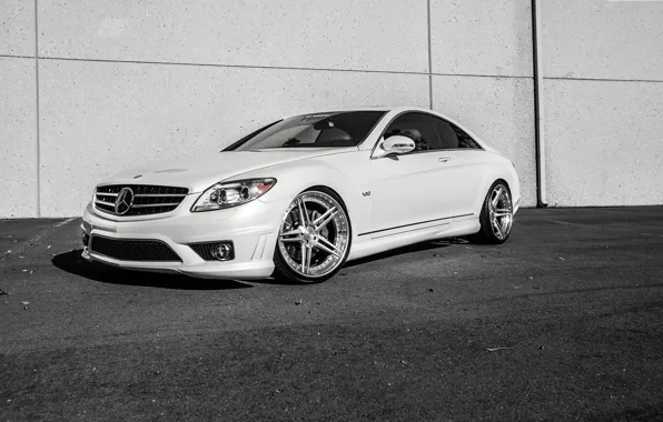 Mercedes, white, V12, CL600, frontside