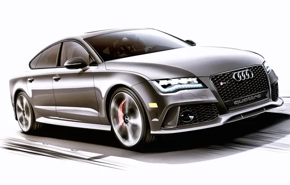 Concept, Audi, ауди, концепт, белый фон, седан, RS 7