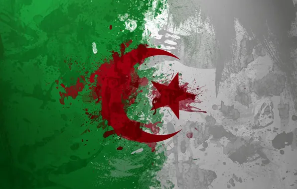 Картинка краски, флаг, Algeria, Алжир