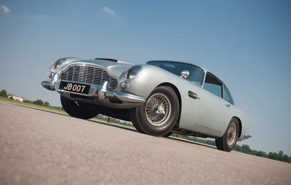 Серый, Aston Martin, классика, 1964, DB5, автомобиль Джеймса Бонда