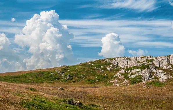 Картинка небо, облака, природа, гора, Ukraine, Crimea, Chater-Dag - Massif