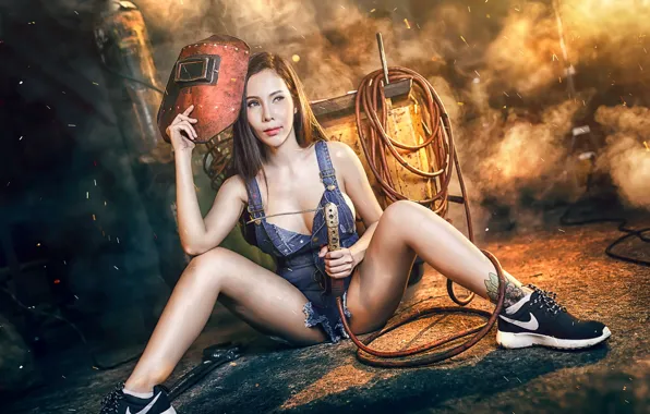 Картинка девушка, поза, фон