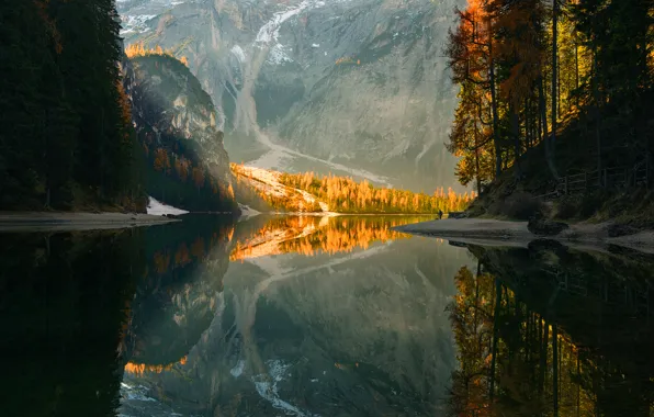 Картинка горы, отражение, река