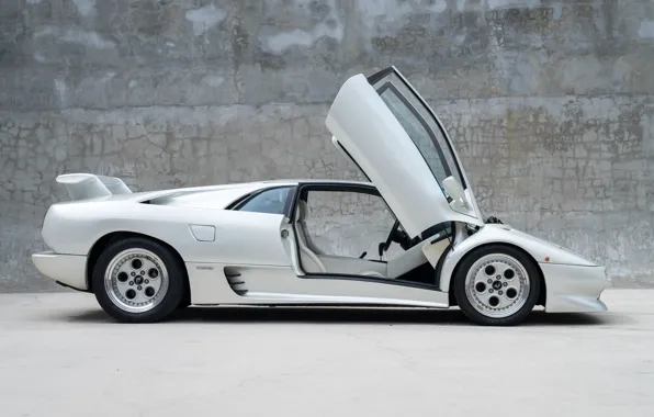 Lamborghini, white, supercar, Diablo, Lamborghini Diablo