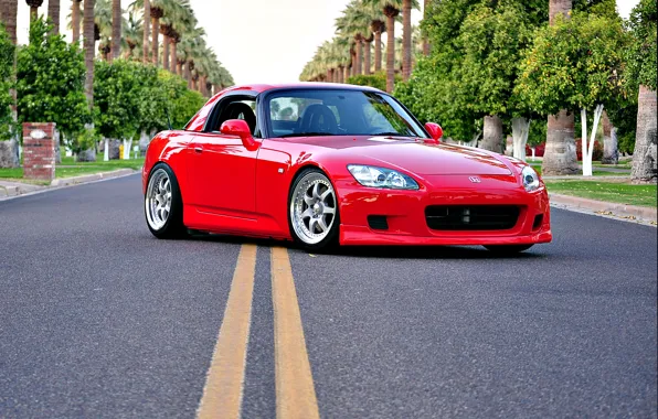 Red, honda, road, s2000