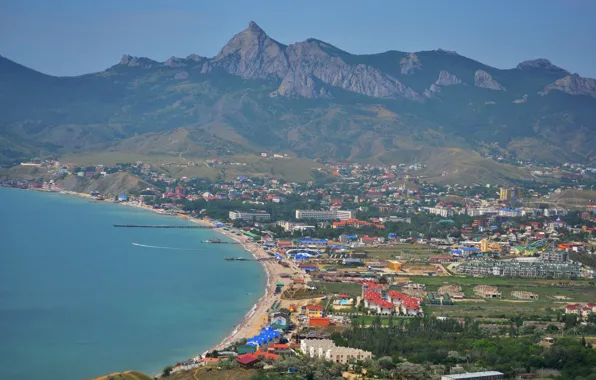 Море, горы, вулкан, Россия, Крым, КараДаг, Коктебель