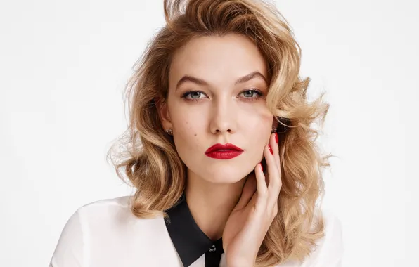 Взгляд, девушка, лицо, модель, волосы, портрет, губы, Karlie Kloss