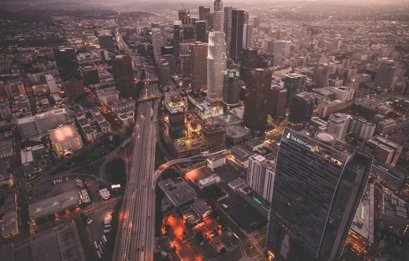 Картинка город, дома, США, высотки, Лос Анджелес