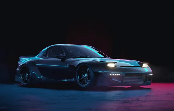 Авто, Машина, Mazda, RX-7, Рендеринг, Mazda RX7, Mazda RX-7, Vehicles