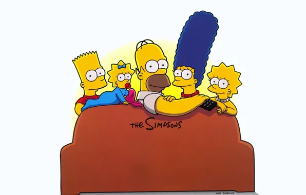 Картинка cartoon, The Simpsons, Homer Simpson, Bart Simpson, tv series, Matt Groening, Maggie Simpson, Marge Simpson