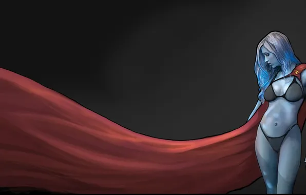 Девушка, рисунок, костюм, плащ, supergirl