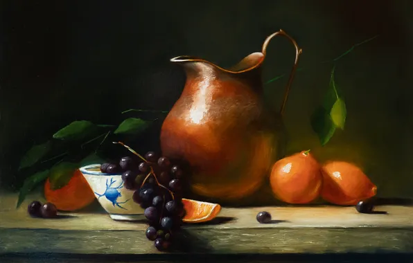 Картина, фрукты, натюрморт, живопись
