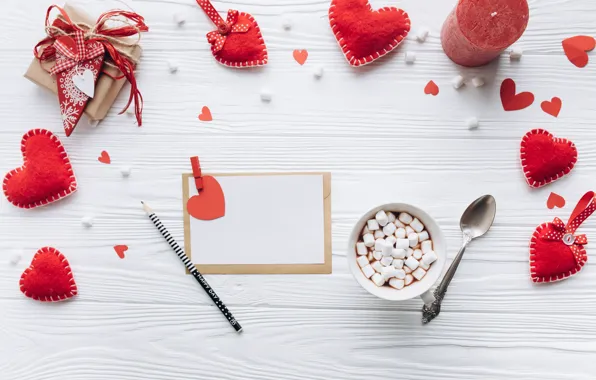 Любовь, подарок, сердце, сердечки, red, love, heart, wood
