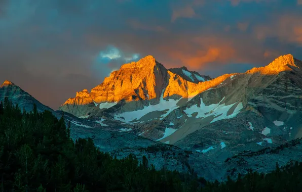 Картинка пейзаж, горы, рассвет, California, eastern Sierra