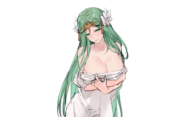 Girl, sexy, cleavage, long hair, dress, boobs, anime, beautiful