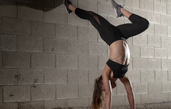 Wall, woman, fitness, flexibility