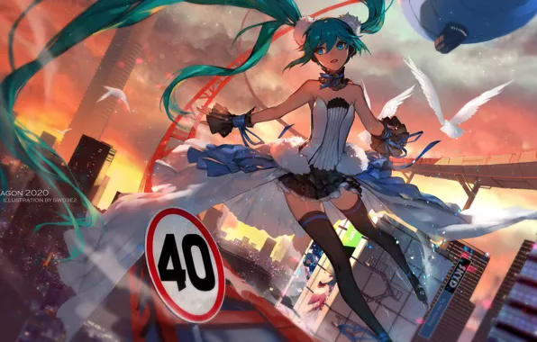 Девушка, волосы, аниме, арт, vocaloid, hatsune miku