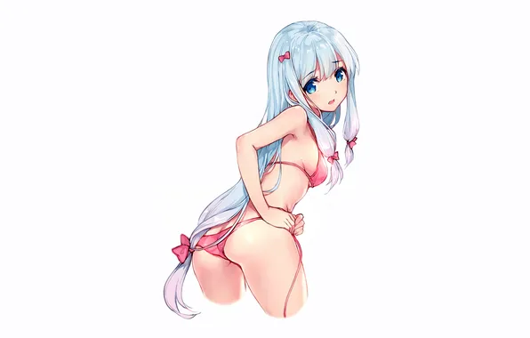 Girl, sexy, ass, long hair, boobs, anime, blue eyes, beautiful