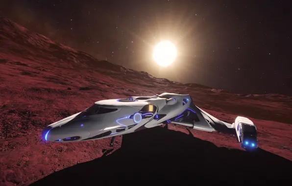 Солнце, космос, звезда, планета, Космический Корабль, Elite: Dangerous